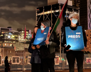 Palestine protesters call for Gaza press ‘solidarity’ at NZ media ...